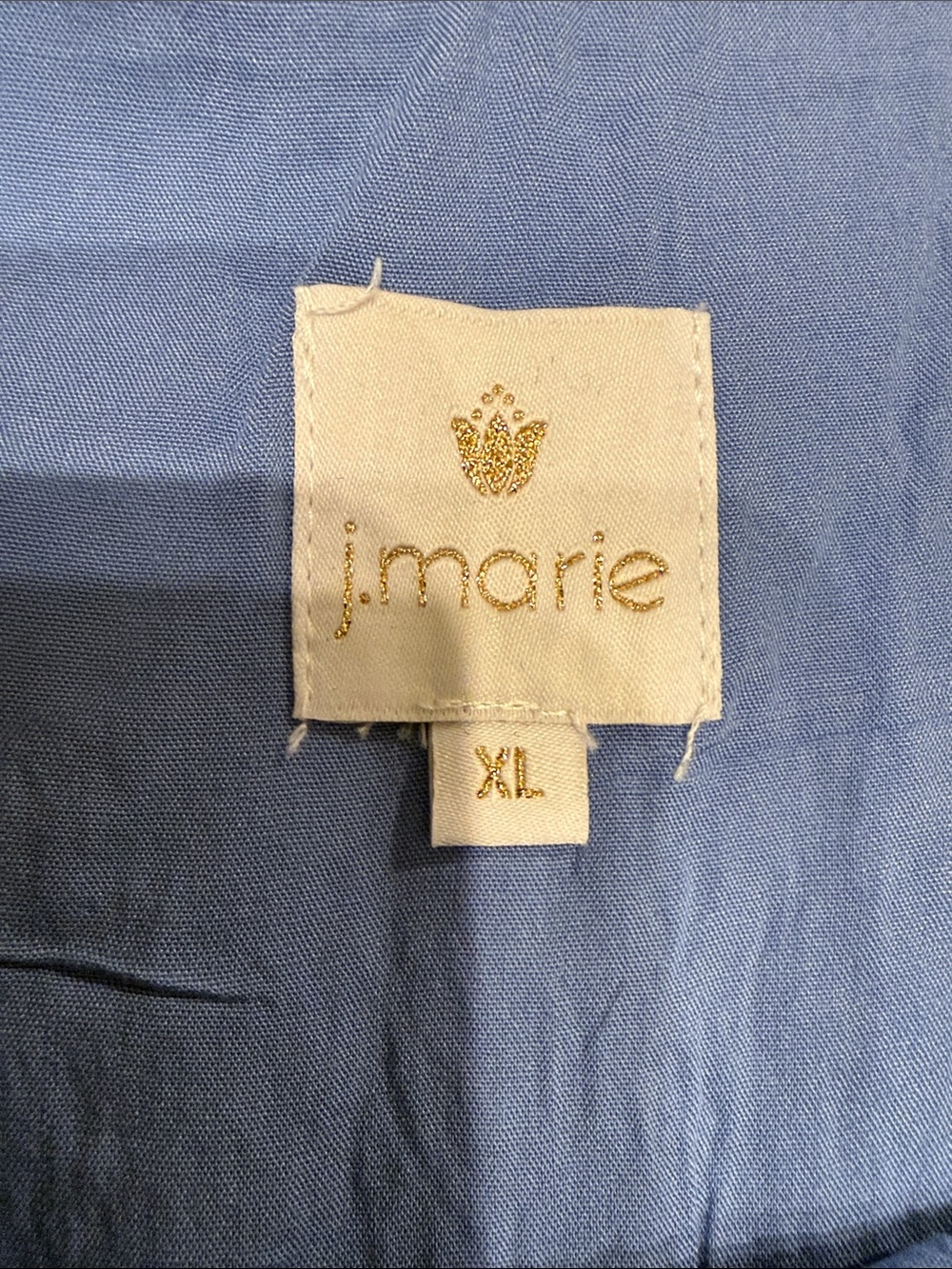 J. Marie Light Blue Floral Lace-Trim Sleeveless Blouse size XL - Picture 3 of 4